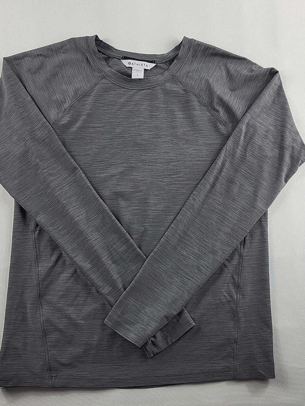 Athleta Grey Heather Long Sleeve Athletic Crewneck Shirt Size Small